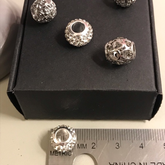 ✨Beautiful Rhinestone /Silvertone Charms * Pandora STYLE*  5 Pcs Set NWT - Picture 7 of 10
